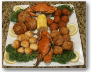 Crab Cakes on a Square Tray